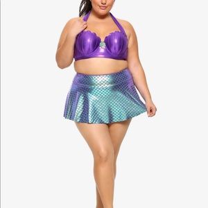 Disney Little Mermaid Ariel Cosplay Swim Suit Shell Top Ruffled Bikini Size 5/5X